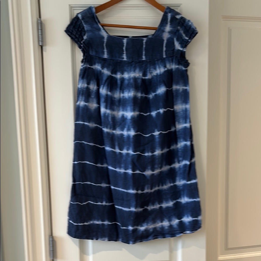 Calypso St. Barth Blue Puff Sleeve Mini Sundress